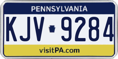 PA license plate KJV9284
