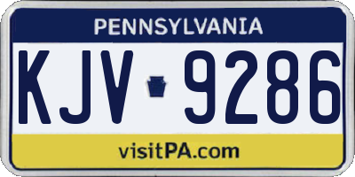 PA license plate KJV9286