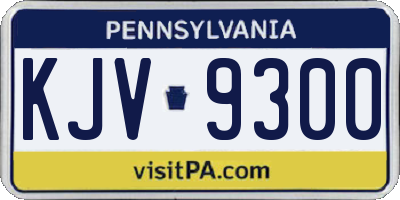 PA license plate KJV9300
