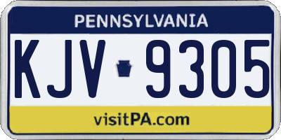 PA license plate KJV9305