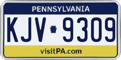 PA license plate KJV9309