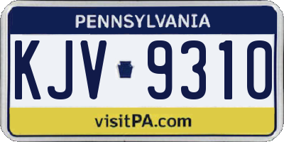 PA license plate KJV9310