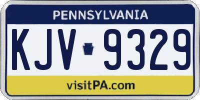 PA license plate KJV9329