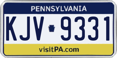 PA license plate KJV9331