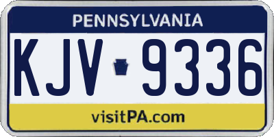 PA license plate KJV9336