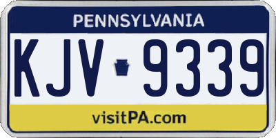 PA license plate KJV9339