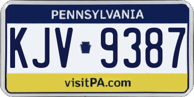 PA license plate KJV9387