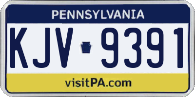 PA license plate KJV9391