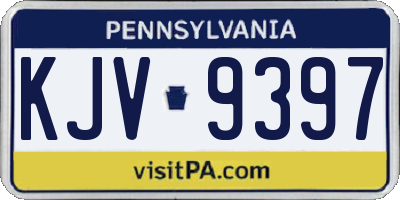 PA license plate KJV9397