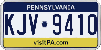 PA license plate KJV9410