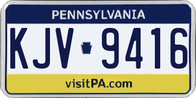 PA license plate KJV9416