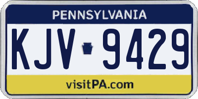PA license plate KJV9429
