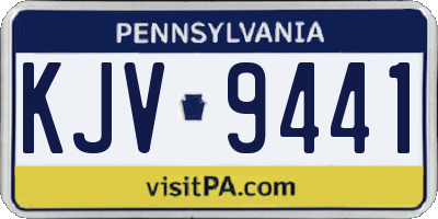 PA license plate KJV9441