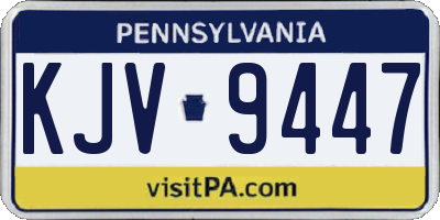 PA license plate KJV9447