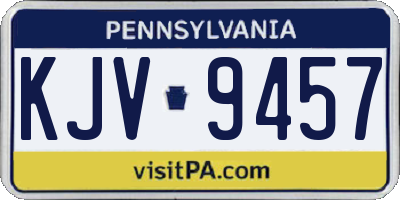 PA license plate KJV9457