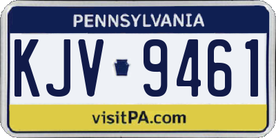 PA license plate KJV9461