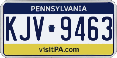 PA license plate KJV9463