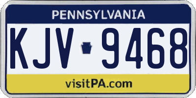PA license plate KJV9468