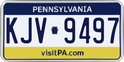 PA license plate KJV9497