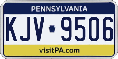 PA license plate KJV9506