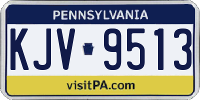 PA license plate KJV9513