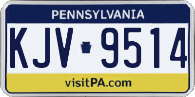 PA license plate KJV9514