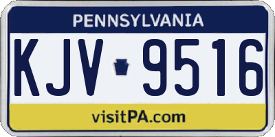 PA license plate KJV9516