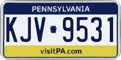 PA license plate KJV9531