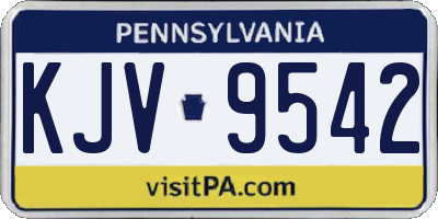 PA license plate KJV9542