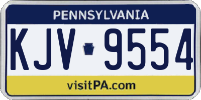 PA license plate KJV9554