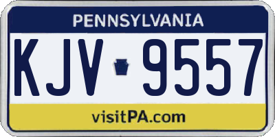 PA license plate KJV9557