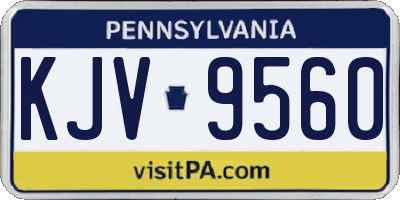 PA license plate KJV9560