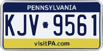 PA license plate KJV9561