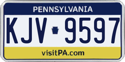 PA license plate KJV9597