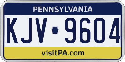 PA license plate KJV9604