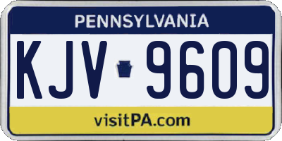 PA license plate KJV9609