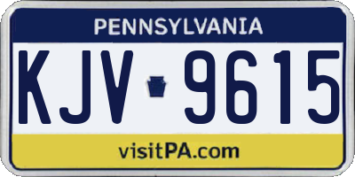 PA license plate KJV9615