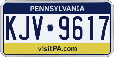 PA license plate KJV9617