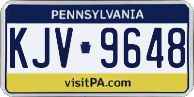 PA license plate KJV9648