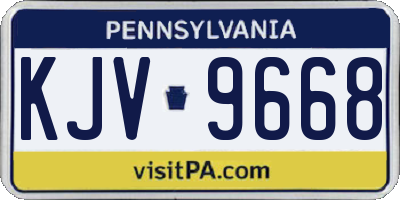 PA license plate KJV9668