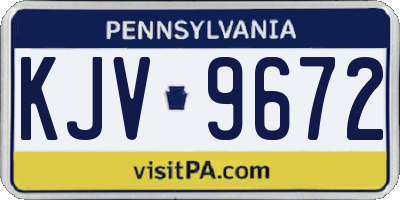 PA license plate KJV9672