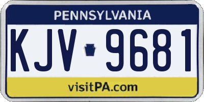 PA license plate KJV9681