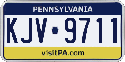 PA license plate KJV9711
