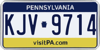 PA license plate KJV9714