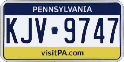 PA license plate KJV9747