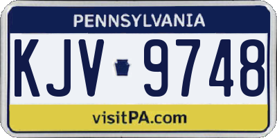 PA license plate KJV9748