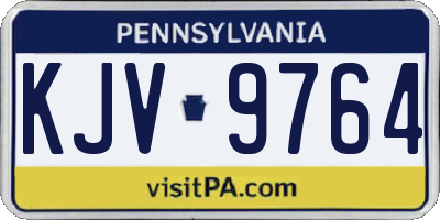 PA license plate KJV9764