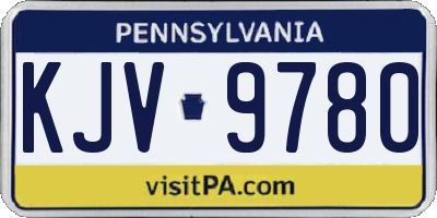 PA license plate KJV9780