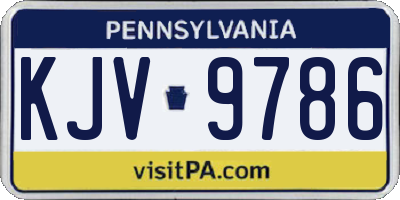 PA license plate KJV9786
