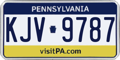 PA license plate KJV9787